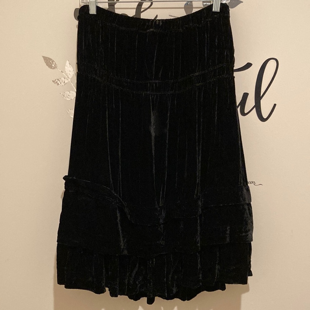 Derek Lam velour tiered midi skirt
